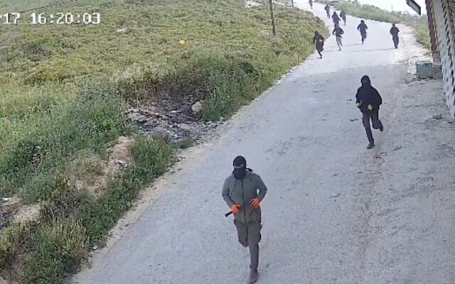 Footage shows masked settlers storming the West Bank village of Asira al-Qibliya during an attack on April 17, 2026. (Screen capture/X)